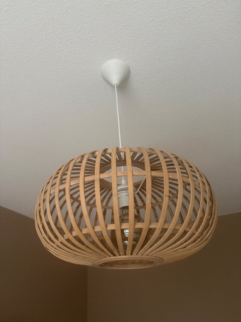 Hanglamp rotan, Ophalen, Zo goed als nieuw, E27 (groot)