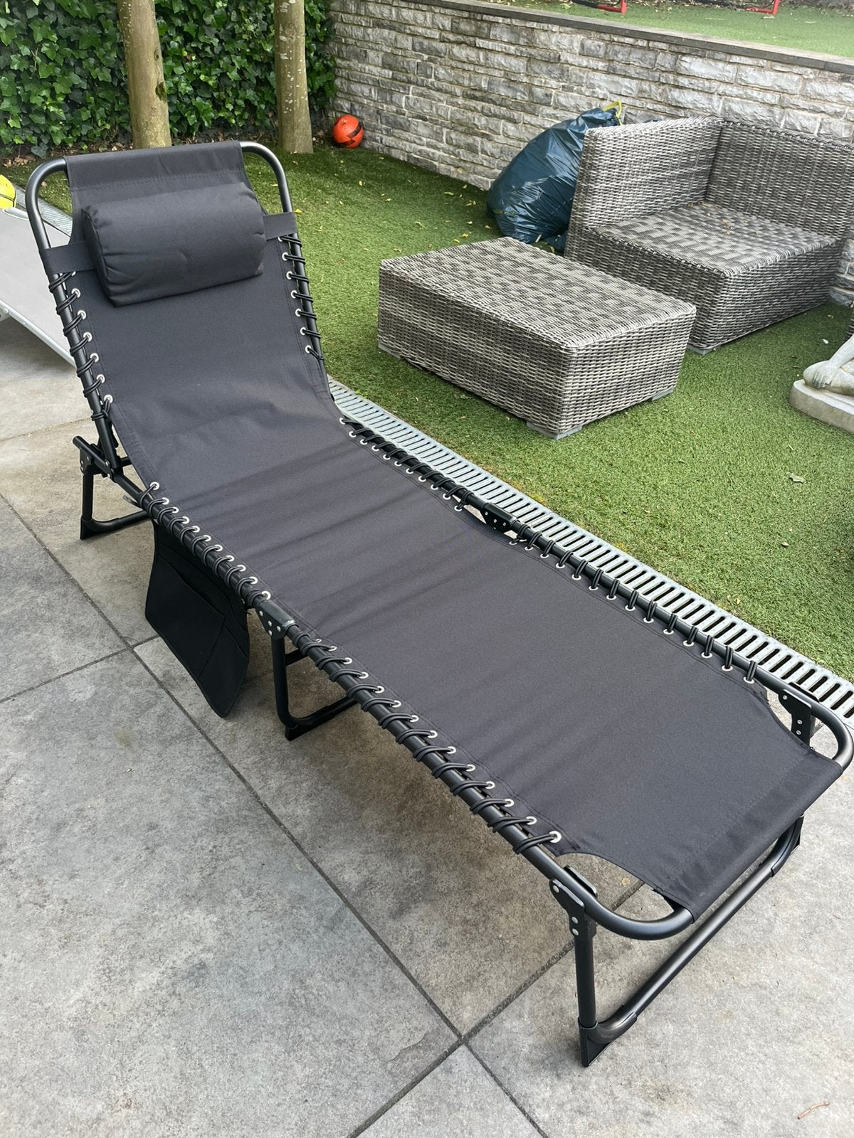 Ligbed tuinbed stretcher, Tuin en Terras, Ligbedden, Ophalen, Zo goed als nieuw, Aluminium, Verstelbaar