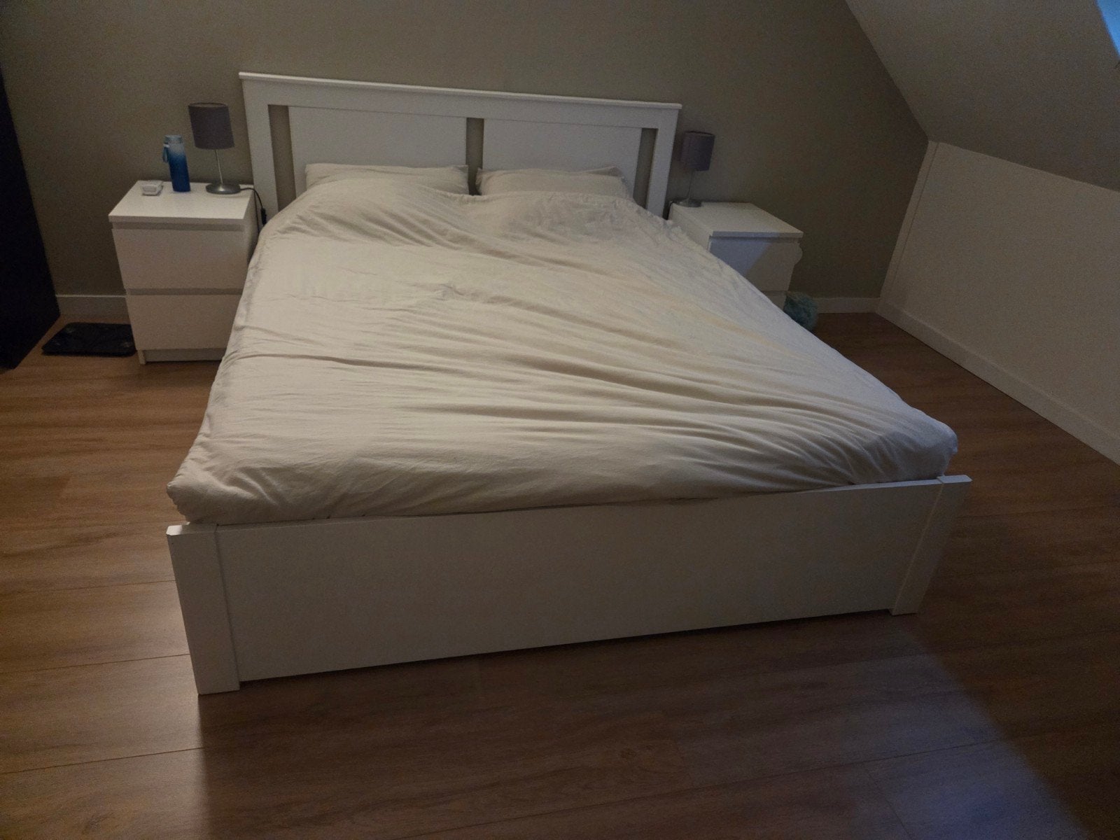 2 persoons ikea bed, Huis en Inrichting, Slaapkamer | Bedden, Ophalen, Wit, Tweepersoons, 200 cm