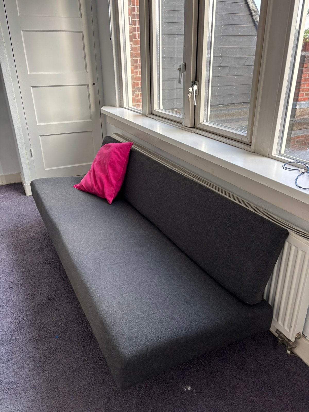 Strakke 60 jaren bank, tevens slaapbank, Ophalen, Gebruikt, Minder dan 75 cm, 150 tot 200 cm
