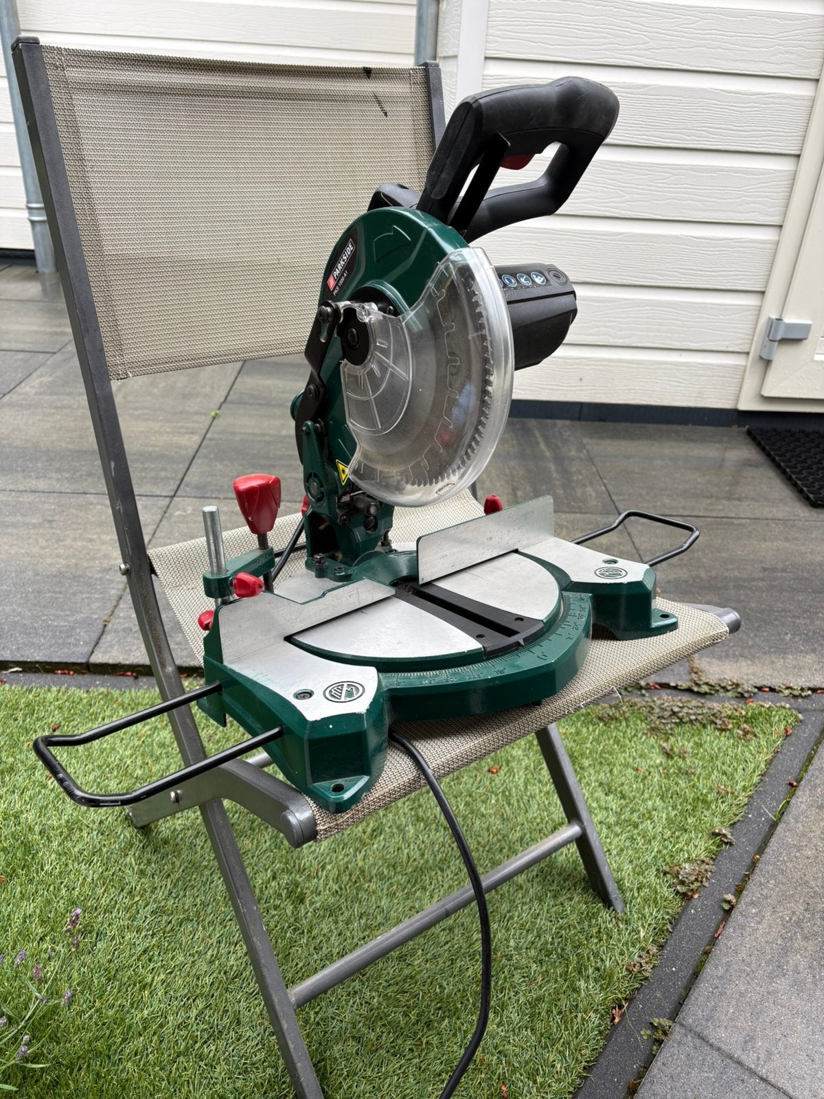Te koop Parkside afkortzaag., Doe-het-zelf en Verbouw, Ophalen, Zo goed als nieuw, Afkortzaag, 30 tot 70 mm