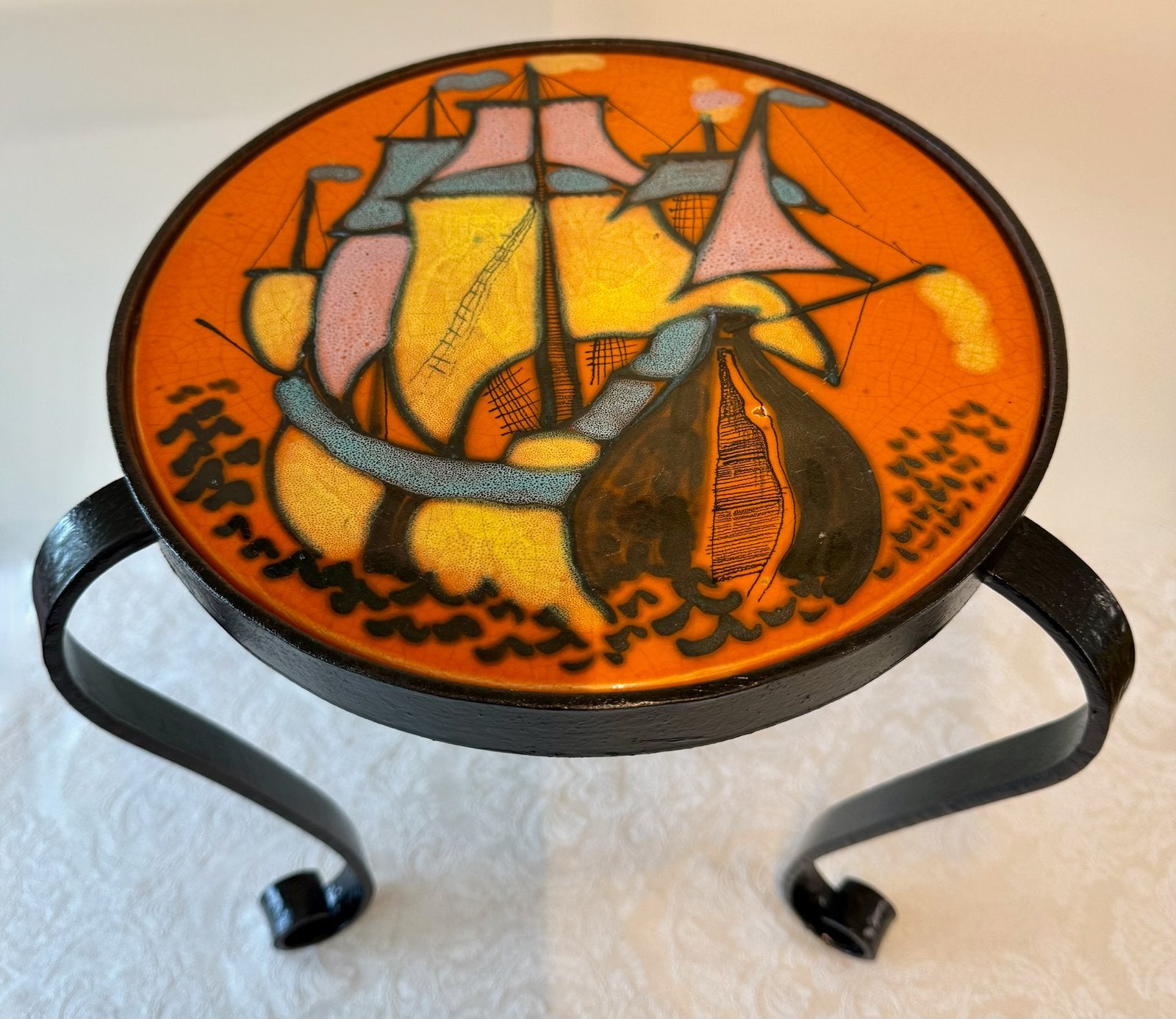 Tafel geglazuurd en gesigneerd, Antiek en Kunst, Ophalen of Verzenden