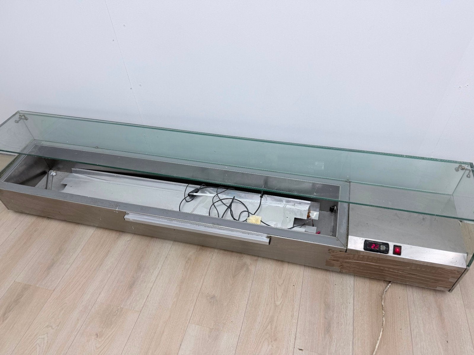 Gekoelde Vitrine voor Horeca - RVS en Glas, Ophalen, Gebruikt, Koelen en Vriezen
