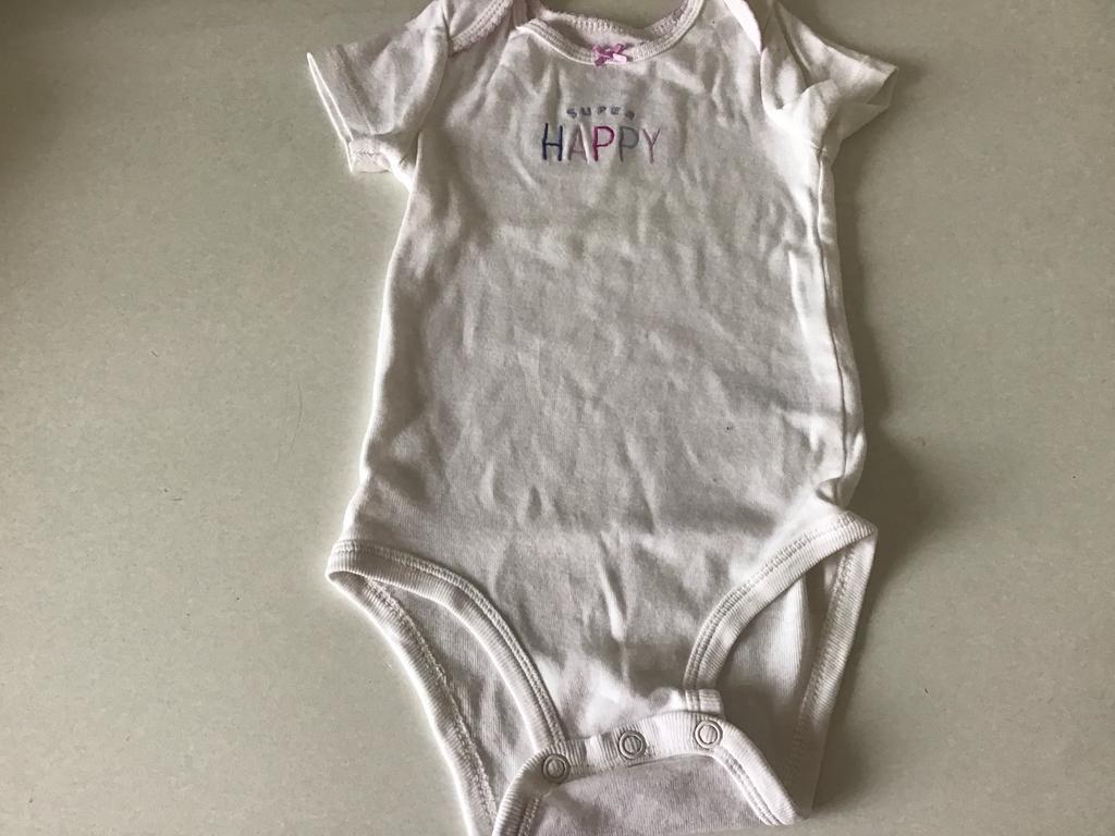 Carter's romper wit 'SUPER HAPPY' 6 maanden zgan 0,95 euro, Ophalen of Verzenden, Zo goed als nieuw, Meisje