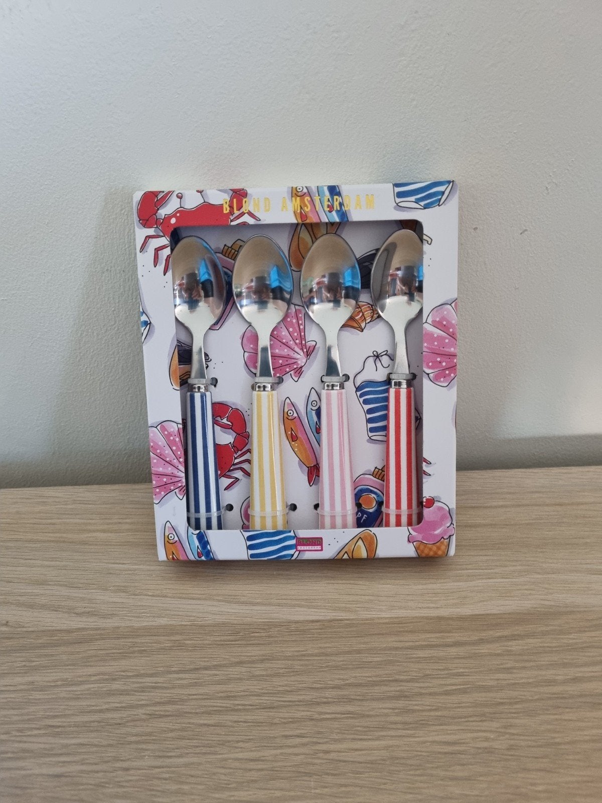 Blond Amsterdam theelepels set van 4, Theelepel, Los bestek, Nieuw, Ophalen of Verzenden