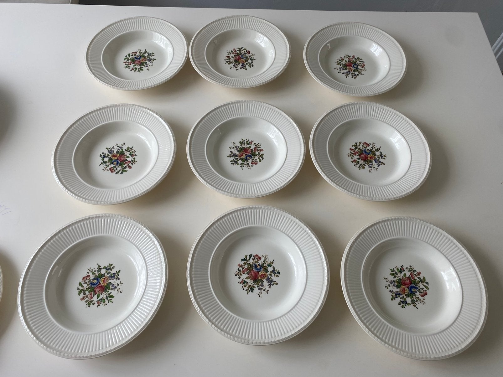 8 Wedgwood Conway borden met bloemmotief, Huis en Inrichting, Ophalen of Verzenden, Zo goed als nieuw, Metaal of Aluminium