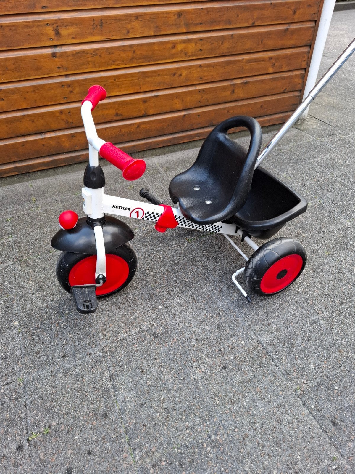 Kettler driewieler met duwstang, Ophalen, Velgrem, Kettler, Verstelbare zitting