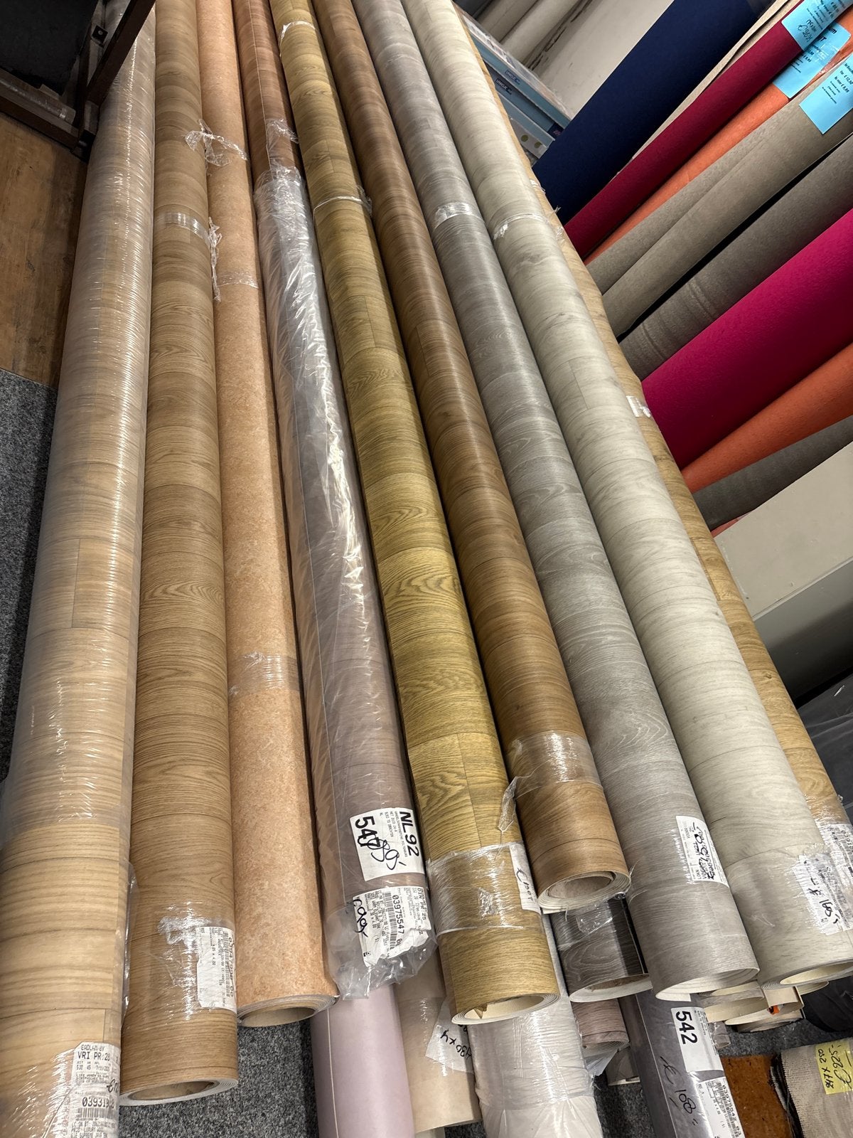 Diverse rollen vinyl vloerbedekking - Nieuw, Huis en Inrichting, Stoffering | Vloerbedekking, Ophalen, Nieuw, 25 tot 50 m², Divers