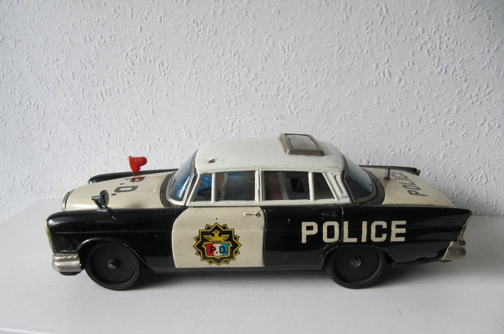 Blikken Politie Auto Mercedes Benz -230 ICHIKO Japan, Antiek en Kunst, Ophalen of Verzenden