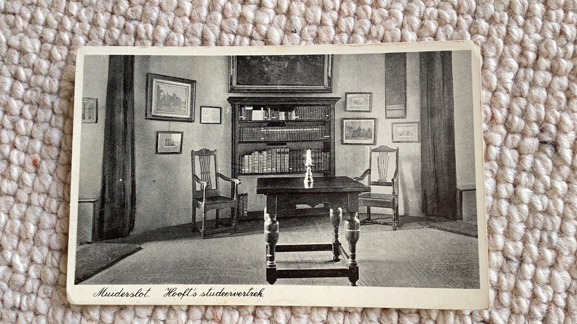 Ansichtkaart Muiderslot Hooft’s studeervertrek 1941. 990, Ophalen of Verzenden, 1940 tot 1960, Gelopen, Noord-Holland