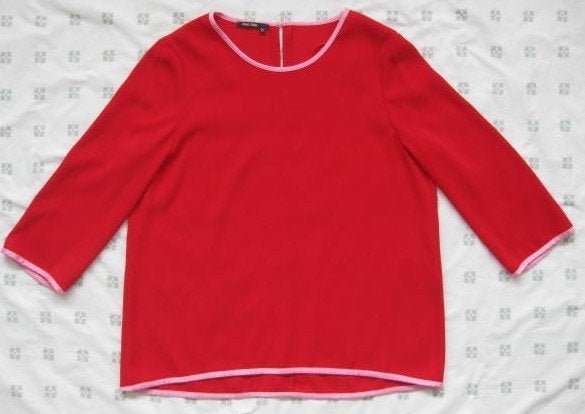 Marc Aurel rode top, blouse, met roze randje, maat 40, Kleding | Dames, Blouses en Tunieken, Maat 38/40 (M), Marc Aurel, Ophalen of Verzenden