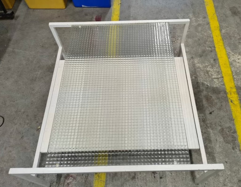 salontafel draadstaal glasplaat., Ophalen, Gebruikt, 50 tot 100 cm, .