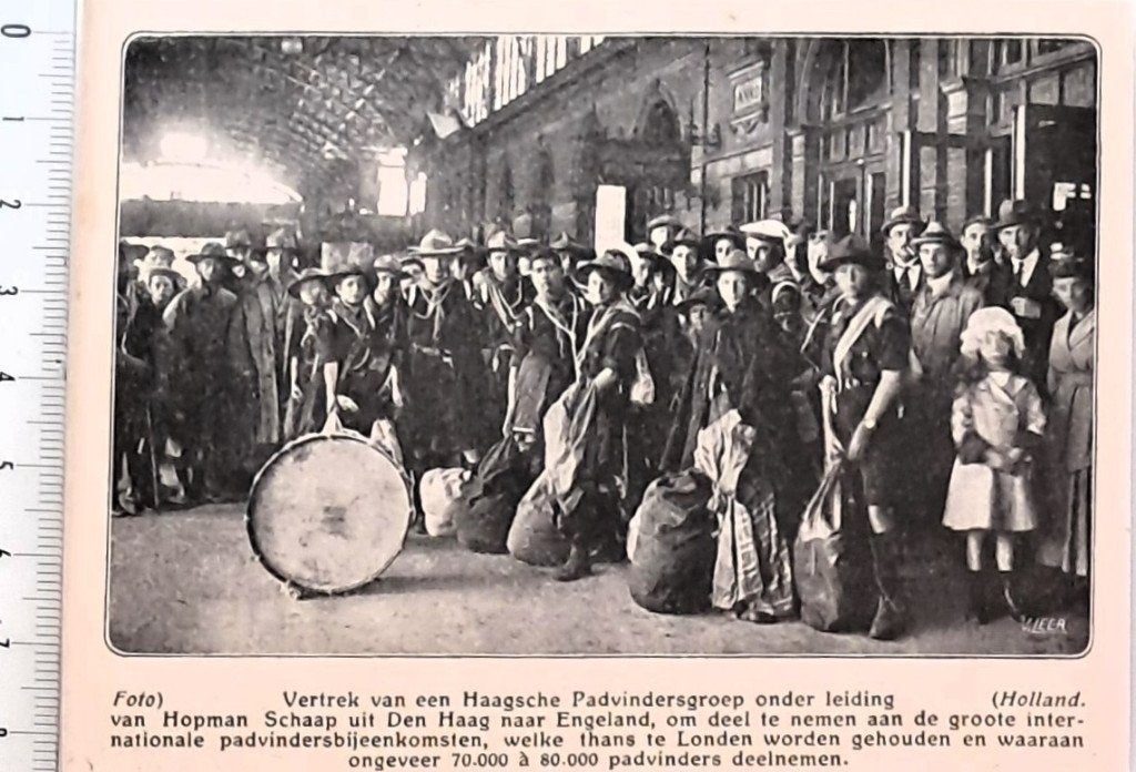 Scouting 1920; Vertrek haagse padvinders naar Engeland, Verzenden, Voor 1940, Gebruikt, Overige onderwerpen