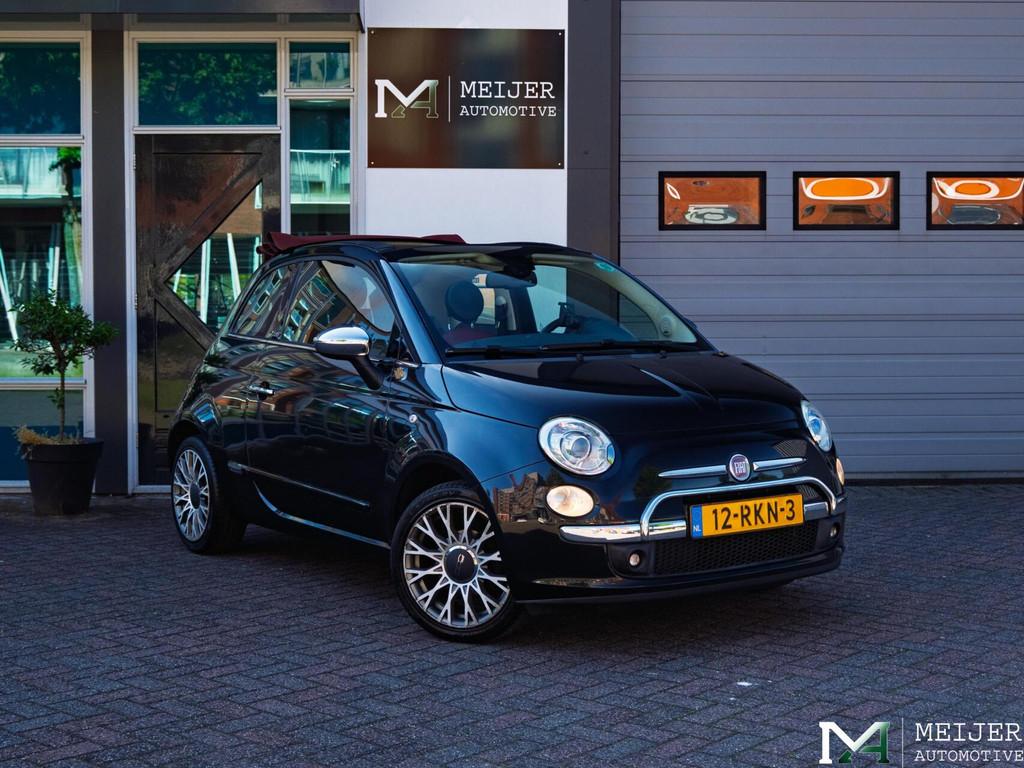 Fiat 500C 1.2 Rock|Aut.|Cabrio|Rood leder|PDC|Interscope|Air, Auto's, Fiat, Euro 5, Gebruikt, 1242 cc, 4 cilinders