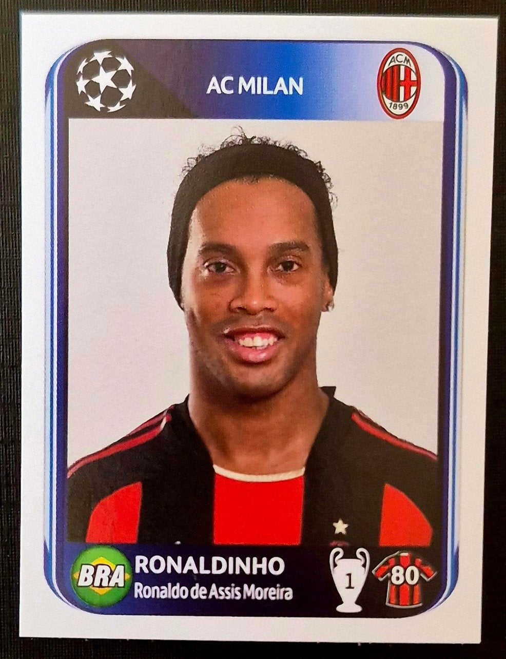 Panini Ronaldinho - AC Milan, 2010/2011, Ophalen of Verzenden, Zo goed als nieuw, Buitenlandse clubs, Poster, Plaatje of Sticker