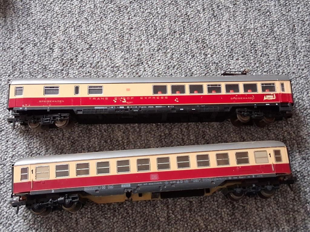 Set van 2 fleischmann TEE rijtuigen HO, Gebruikt, Gelijkstroom, Fleischmann, Wagon