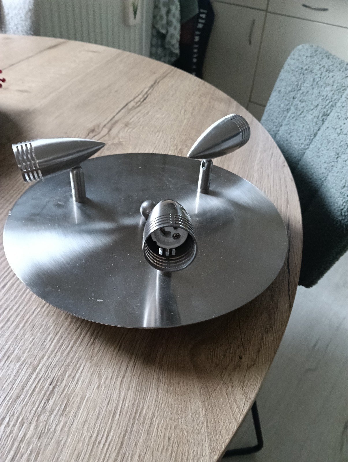 plafondlamp ziverkleurig, Ophalen, Gebruikt