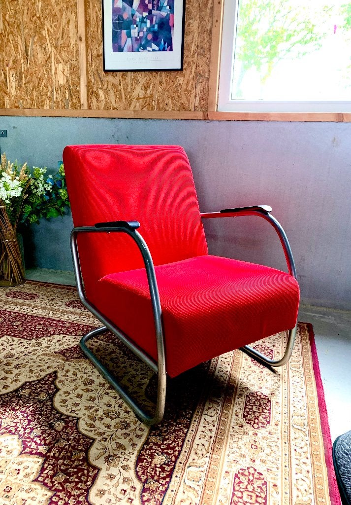 Vintage Gispen fauteuil, Huis en Inrichting, Fauteuils, Ophalen of Verzenden, Gebruikt, 75 tot 100 cm, 50 tot 75 cm
