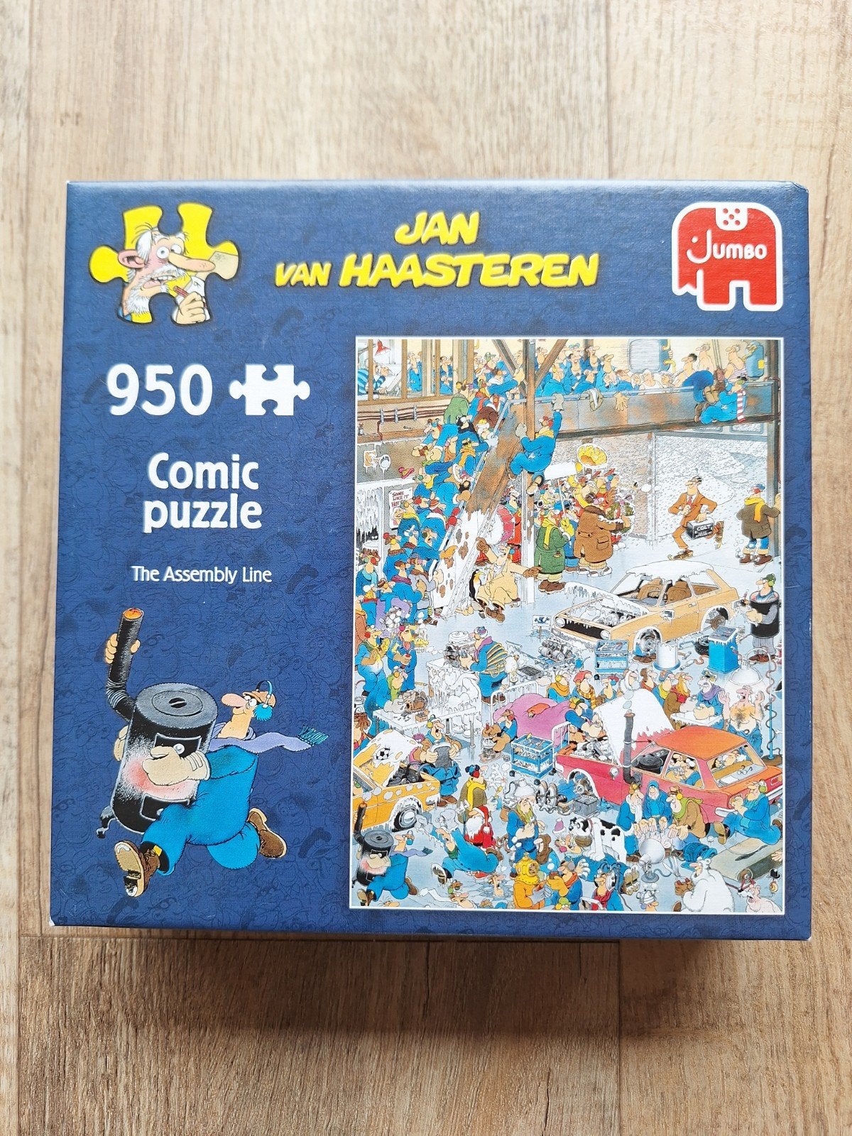 Jan van Haasteren, The Assembly Line, 950 st puzzel + poster, Ophalen of Verzenden, 500 t/m 1500 stukjes, Zo goed als nieuw, Legpuzzel