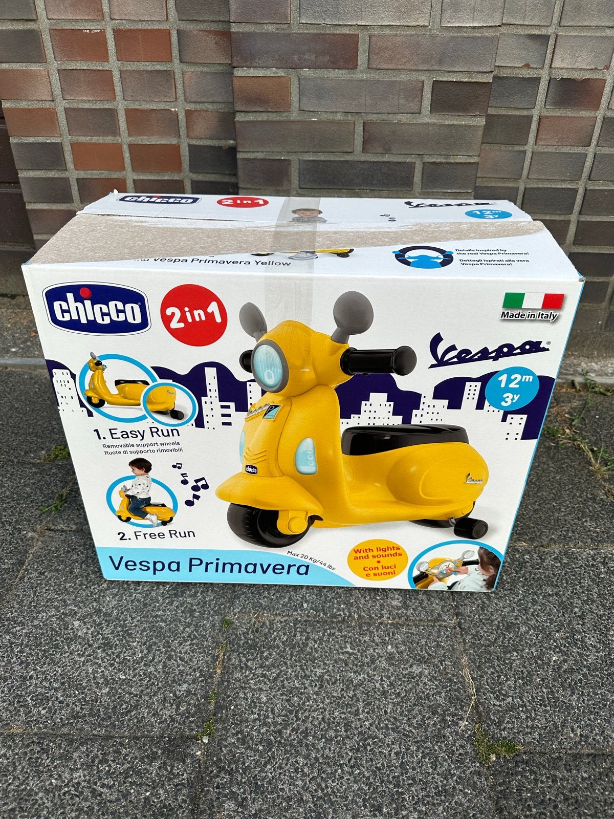 Chicco Vespa Primavera 2-in-1 loopvoertuig geel, Ophalen of Verzenden, Nieuw, Loopfiets