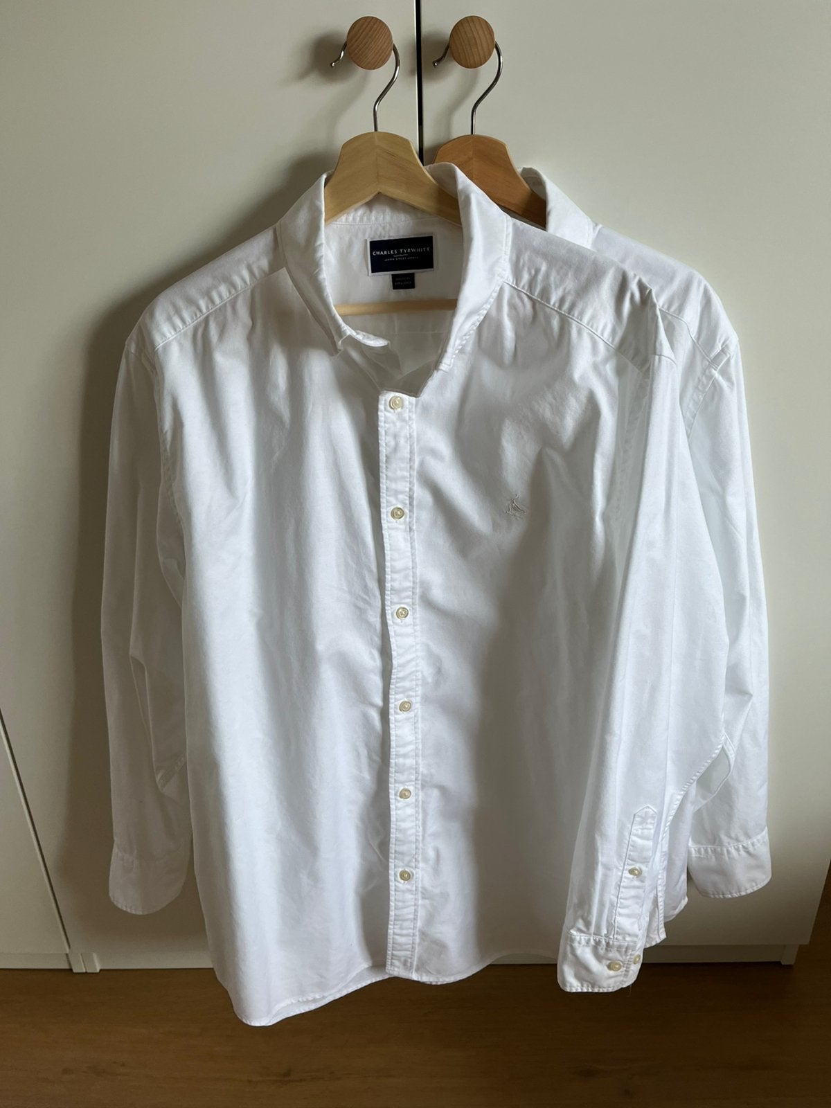 Overhemd Charles Tyrwhitt, 100% katoen, maat XL, Ophalen of Verzenden, Zo goed als nieuw, Wit, Halswijdte 43/44 (XL)