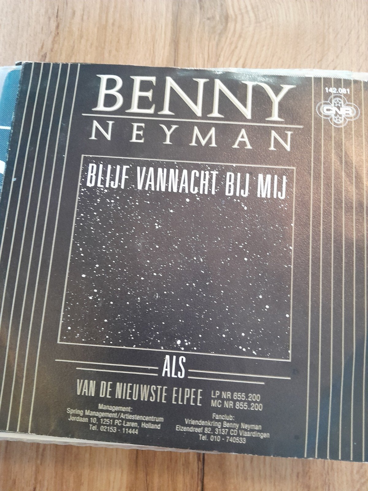 benny neyman 7inch blijft vannacht bij mij, Ophalen of Verzenden, Zo goed als nieuw, Nederlandstalig