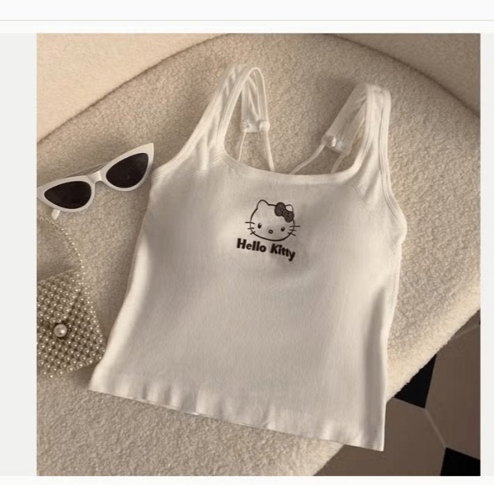Sanrio Hello Kitty top Y2K met borstpads