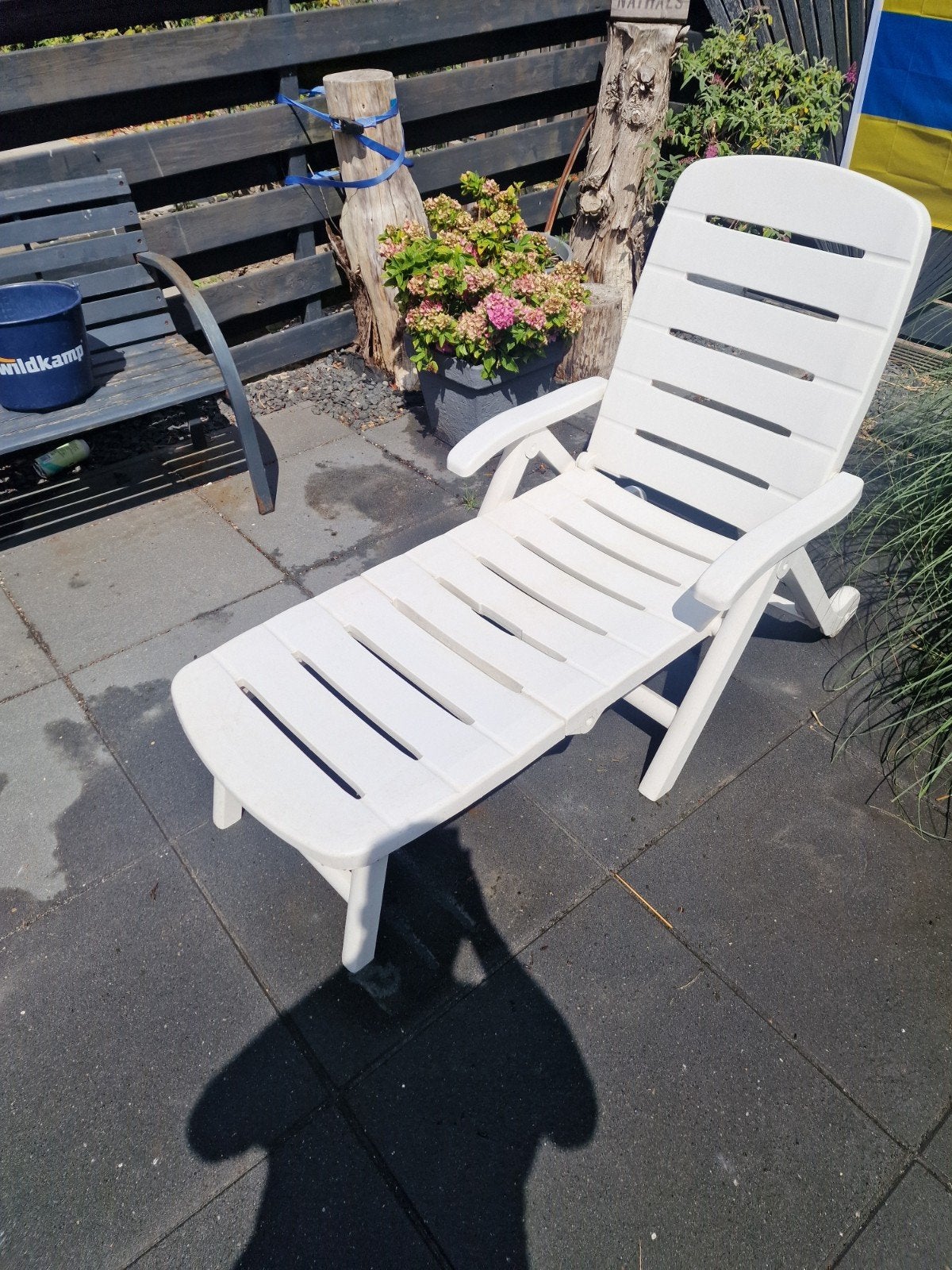 inklapbaar ligstoel ligbed tuinstoel, Ophalen, Gebruikt, Kunststof, Inklapbaar