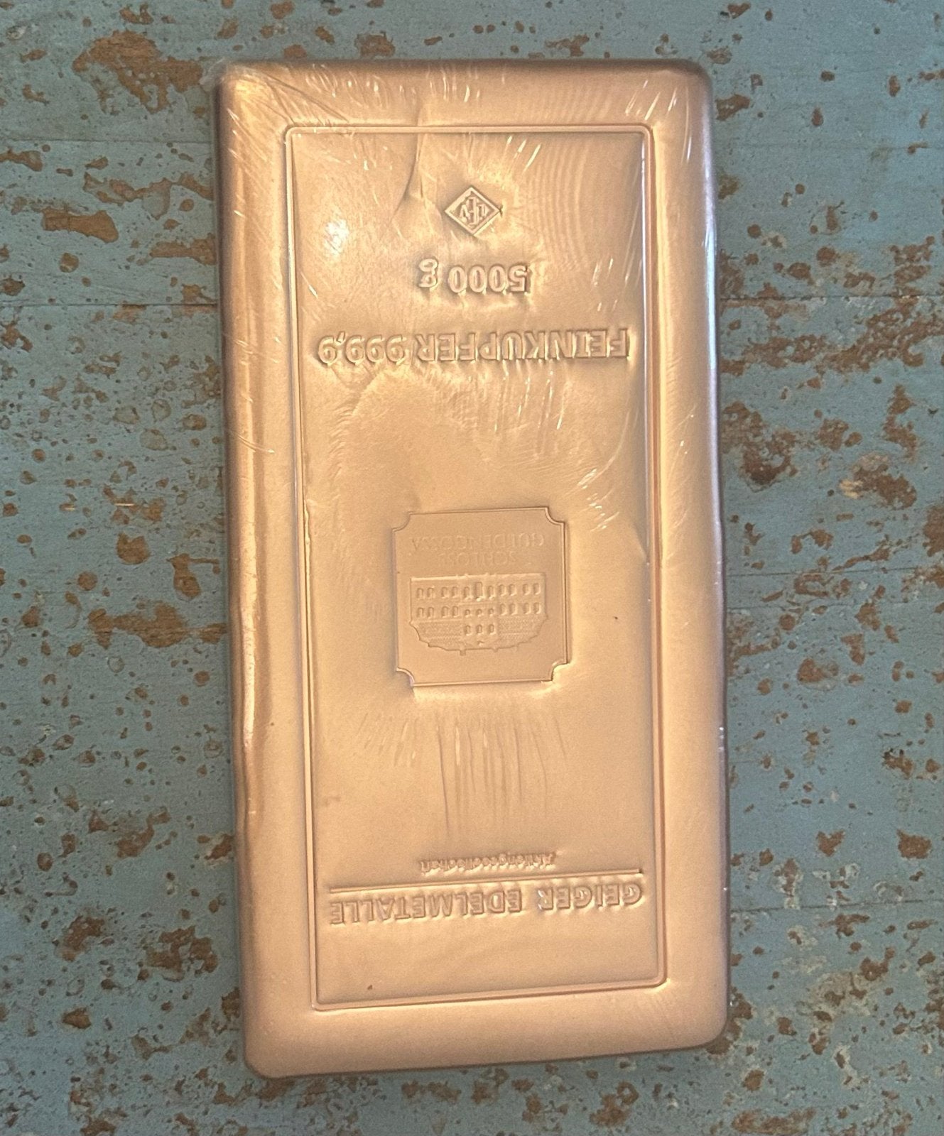 Geiger Edelmetalle 5000g Fijnkoper 999,9 Baar, Ophalen of Verzenden, Koper
