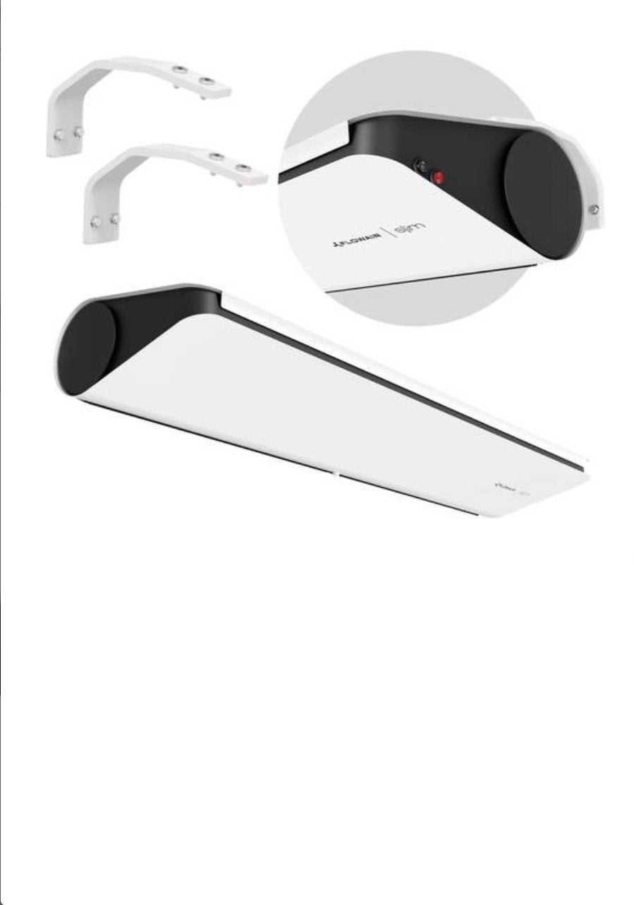 Flowair SLIM-E 100 Elektrisch Luchtgordijn Wit 5 kW, Ophalen of Verzenden, Nieuw, Ventilator en Afzuiger