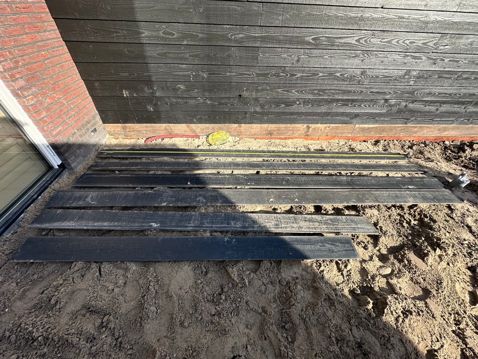 Douglas zweeds rabat schutting planken zwart gespoten, Ophalen, Gebruikt, Hout