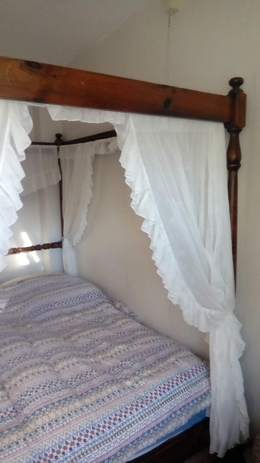 hemelbed inclusief lattenbodem en gordijnen, Ophalen, Bruin, Klassiek, Tweepersoons