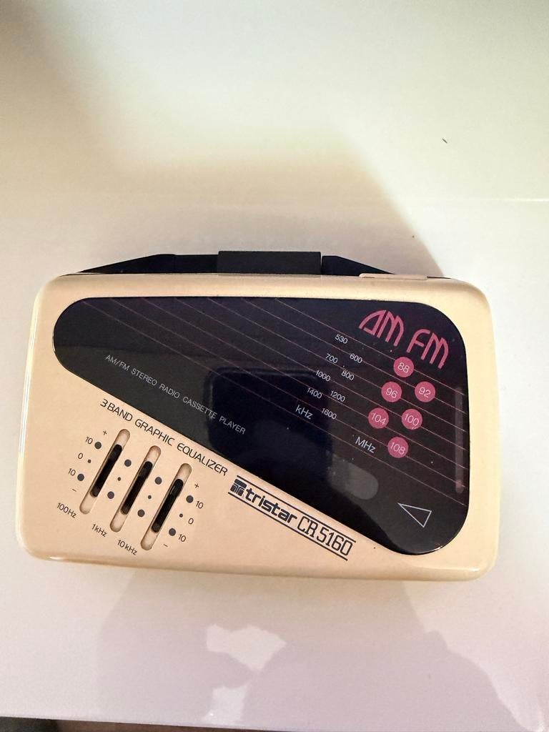 Vintage Tristar CR.5160 AM/FM Stereo Radio Cassette Speler, Audio, Tv en Foto, Walkmans, Discmans en Minidiscspelers, Ophalen of Verzenden
