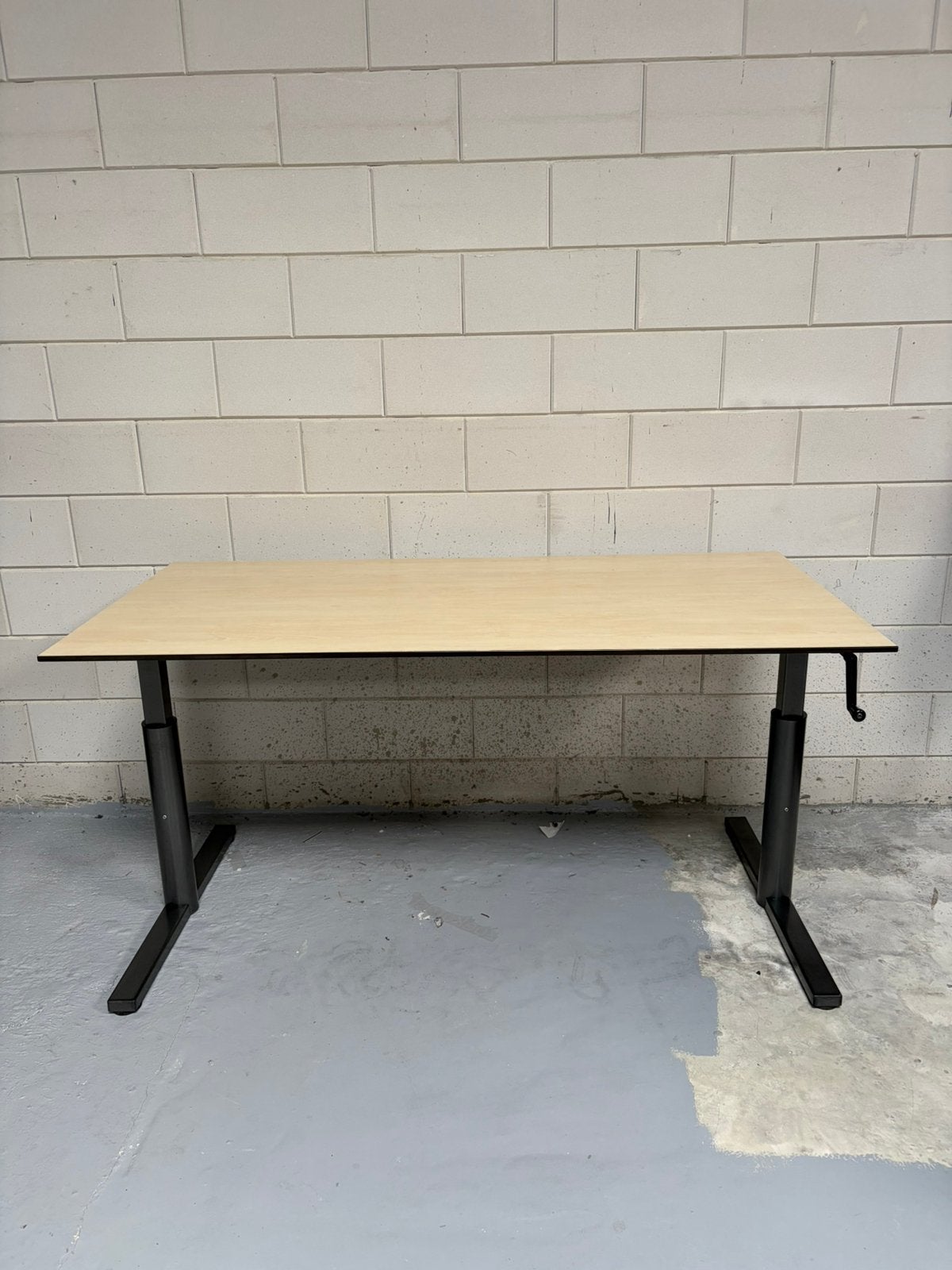 Gispen bureau 160x80 eiken verstelbaar meerdere stuks, Gispen, 160 cm, Scandinavisch, Metaal