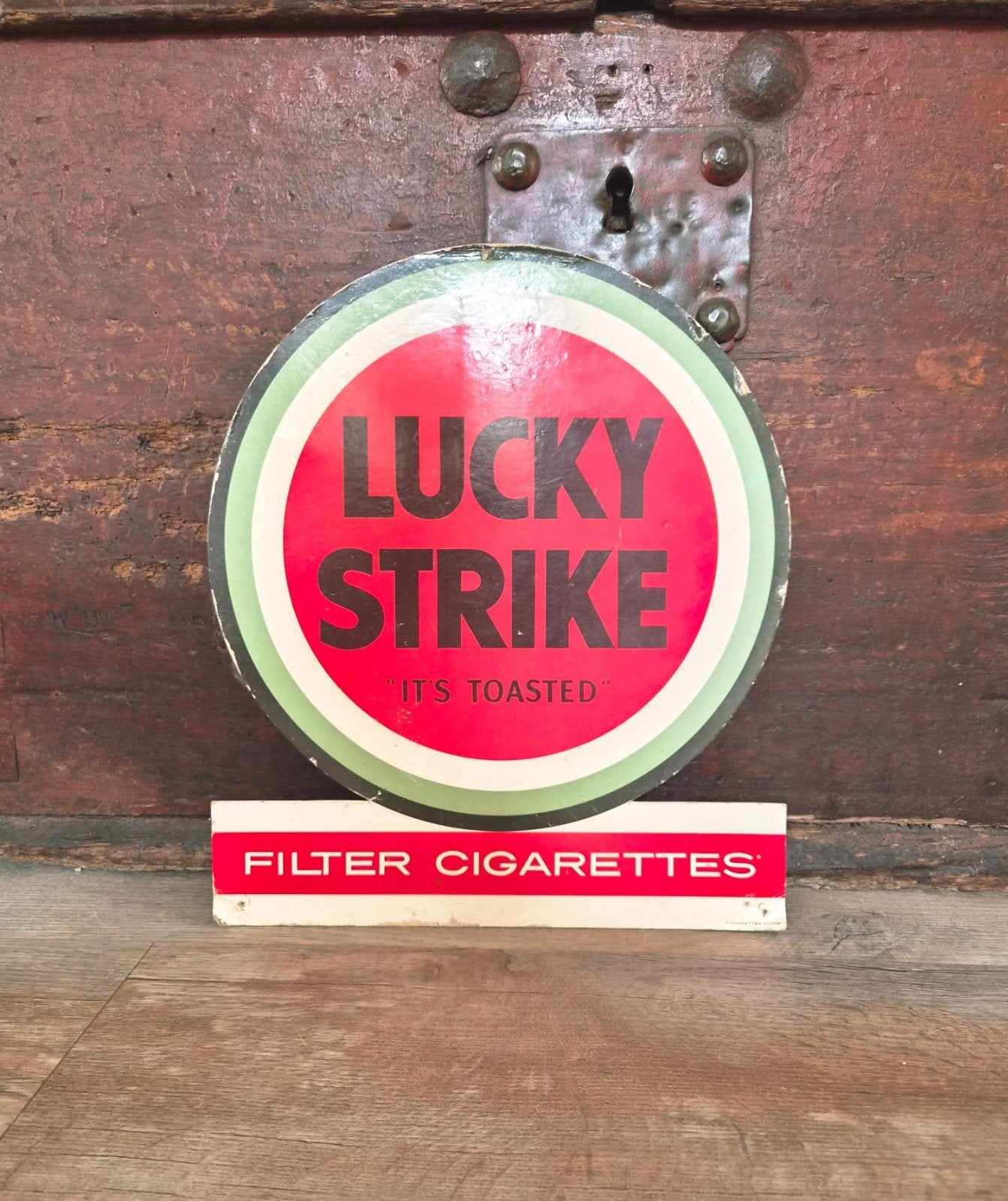 Lucky Strike reklamebord  36 x 42 cm, Ophalen of Verzenden, Gebruiksvoorwerp