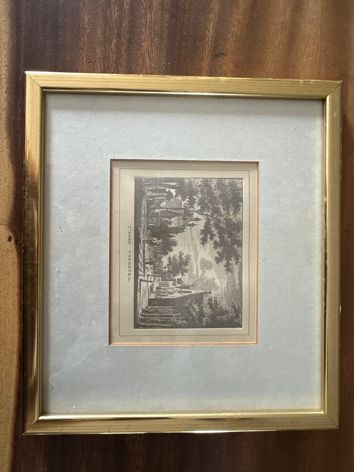 Antieke prent 't Dorp Voorburg - Stadsgezicht, Antiek en Kunst, Ingelijst, 1800 - 1899, Ophalen of Verzenden, Overige technieken