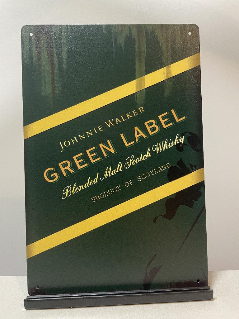 Johnnie Walker Green label reclamebord, Verzamelen, Merken en Reclamevoorwerpen, Www.pand50.nl, Reclamebord, Ophalen of Verzenden