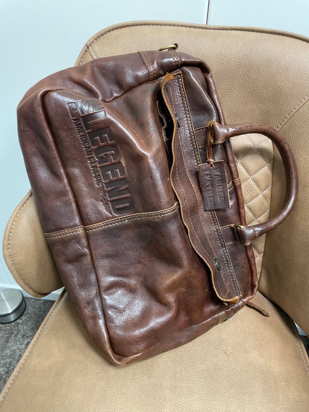 PME Legend Leren Weekendtas/Reistas - Bruin, 40 tot 60 cm, Gebruikt, 20 tot 30 cm, Bruin
