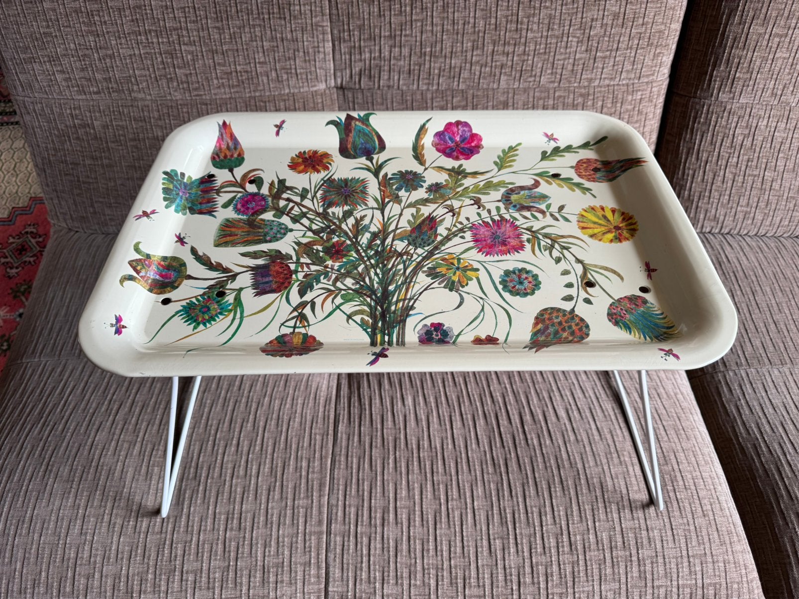 Worcester Ware Vintage Emaille dienblad bloemen - inklapbaar, Ophalen of Verzenden, Zo goed als nieuw