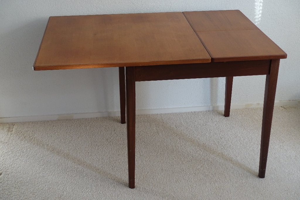 Vintage teak eetkamertafel & 4 stoelen Pastoe Cees Braakman, Ophalen, Gebruikt, Modern, 4 tot 6 stoelen