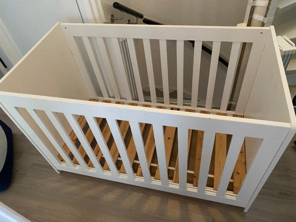 Ledikant hout wit, Kinderen en Baby's, Ophalen, Gebruikt, Ledikant