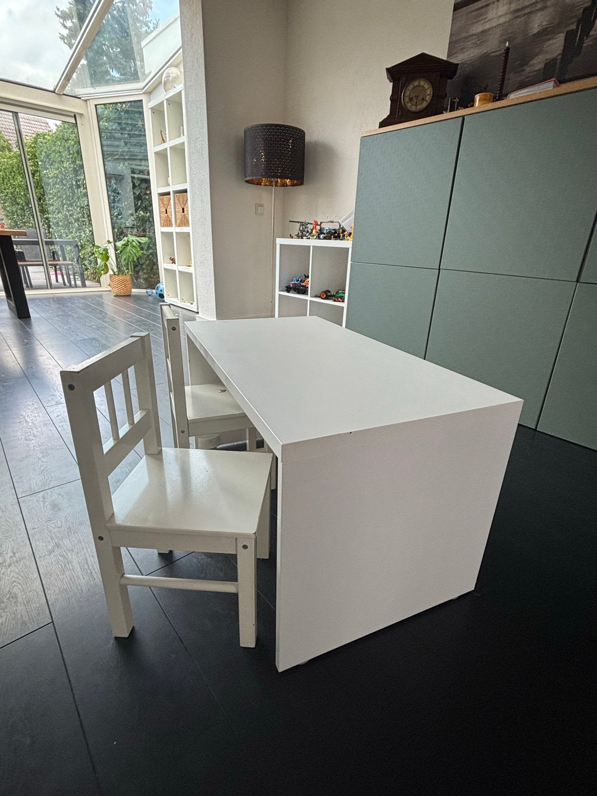 Witte kindertafel met twee stoeltjes ikea, Ophalen, Gebruikt, Tafel(s) en Stoel(en)