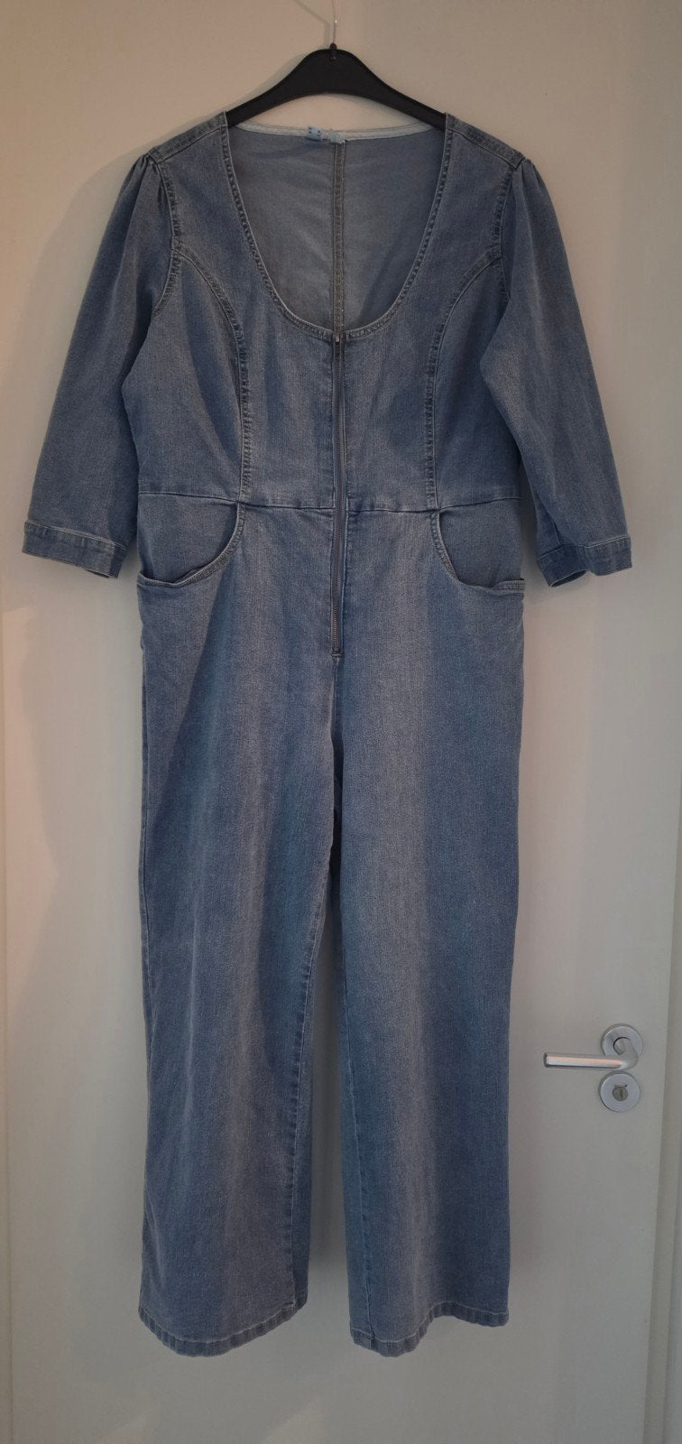 Denim tuinbroek/ tuinoveral merk Rainbow maat 44 (stretch), Rainbow, Blauw, Maat 42/44 (L), Ophalen of Verzenden
