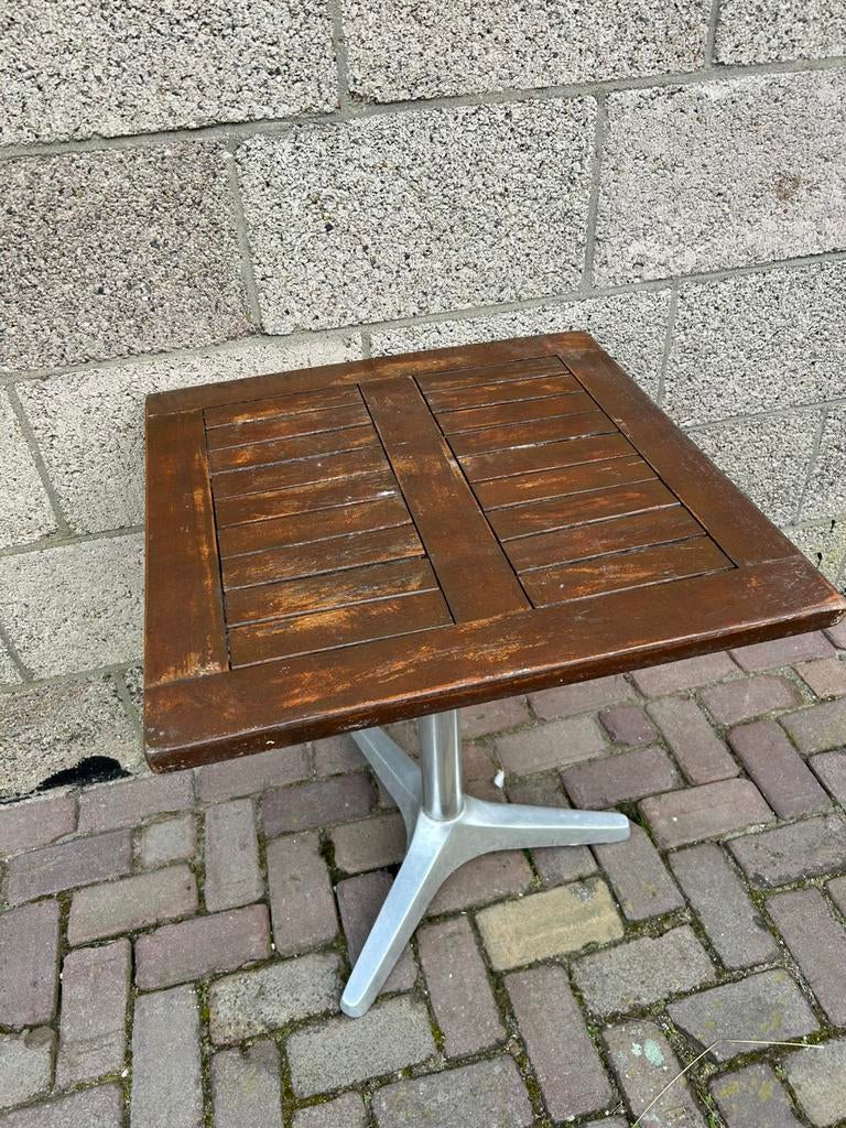 Terrastafel Teak Paris 60x60 – Life Living (gebruikt) 9x, Zakelijke goederen, Horeca | Meubilair en Inrichting, Ophalen, Gebruikt