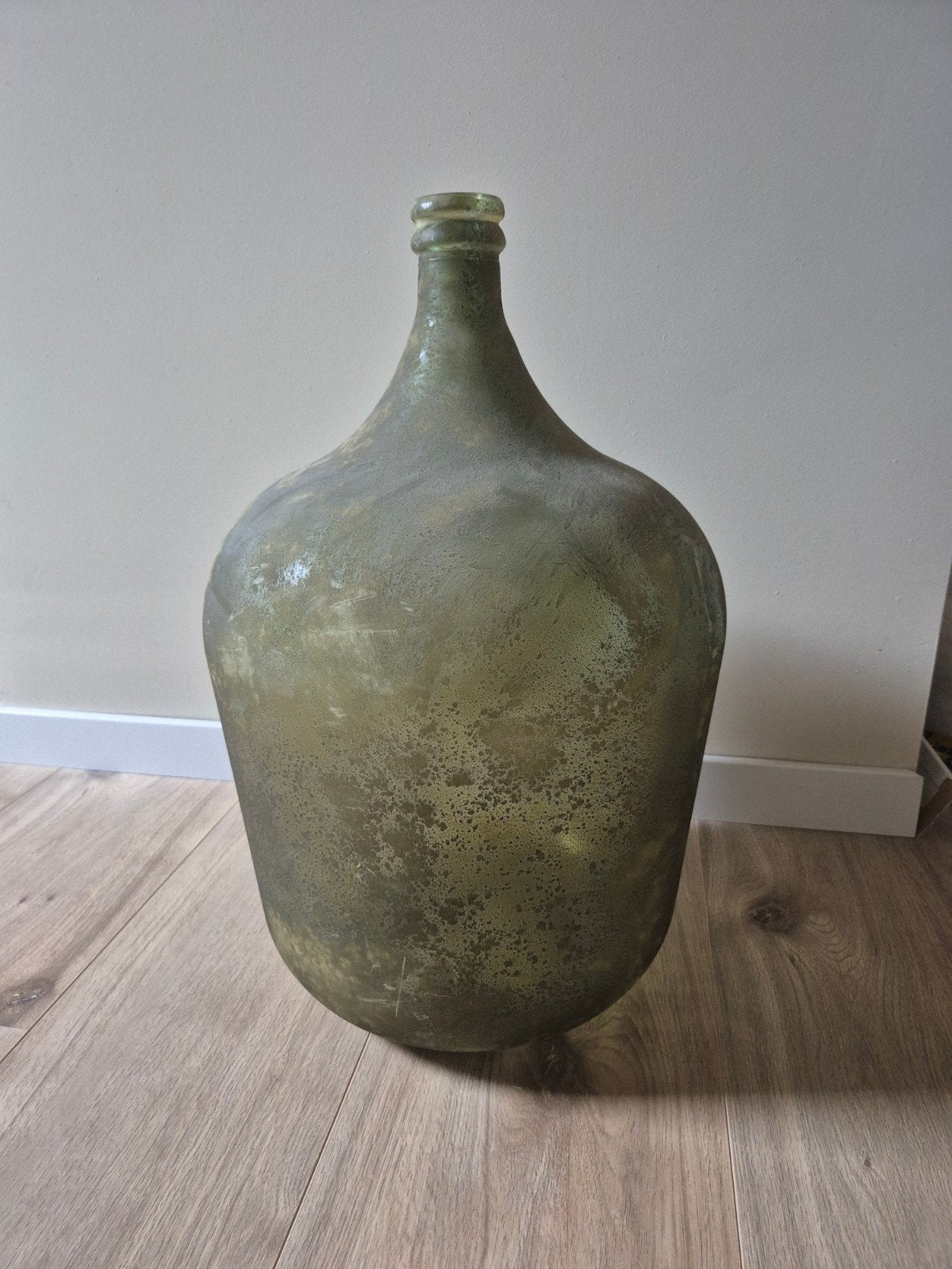 Grote groene glazen vaas - 60cm hoog, 40cm breed, Ophalen of Verzenden