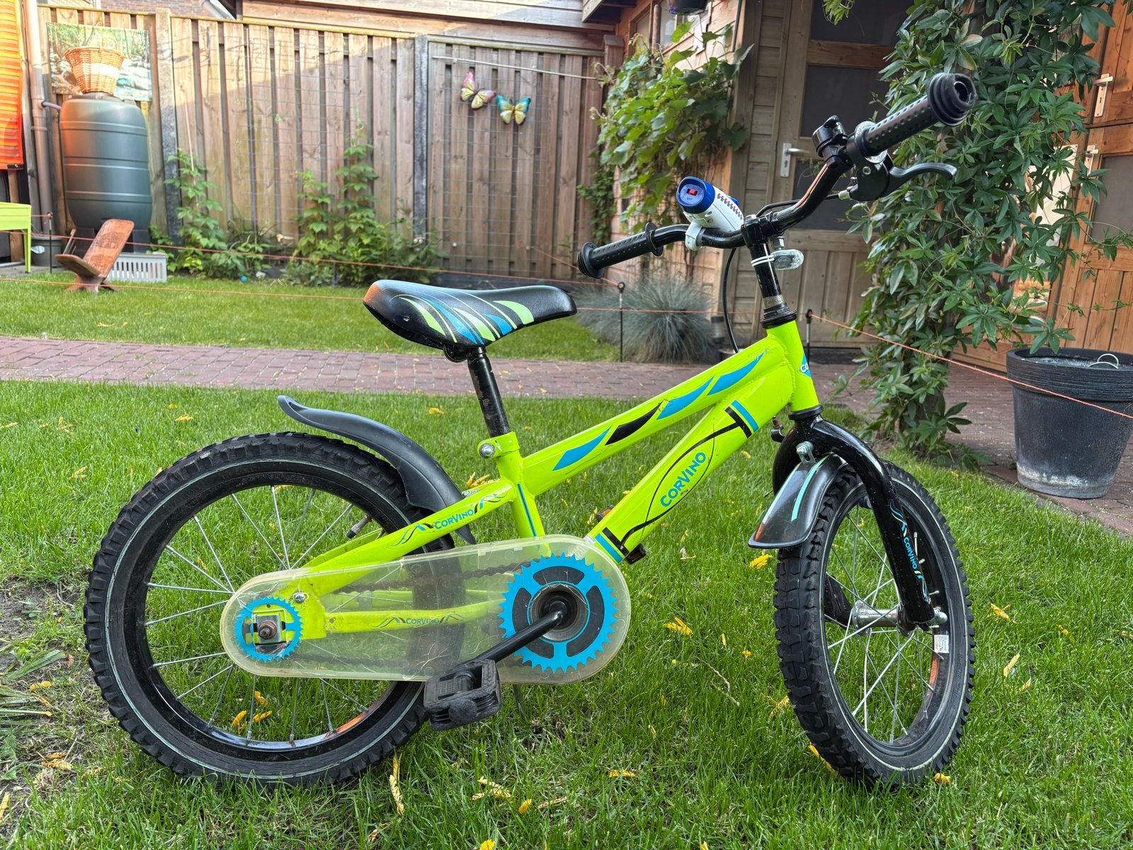 Cortina Kinderfiets 16 inch - Neon Geel, Ophalen, Gebruikt, Terugtraprem, 16 tot 20 inch