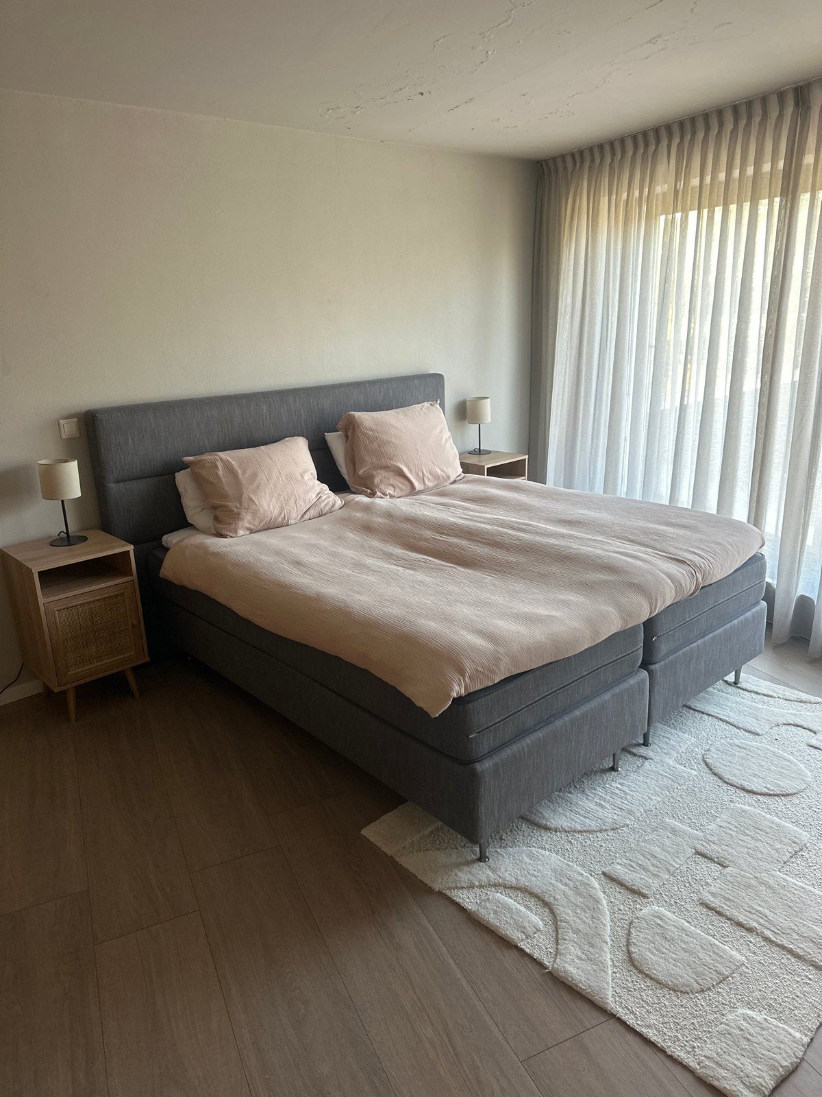 Tweepersoonsbed van Pullman met topper, Ophalen, Tweepersoons, Zo goed als nieuw, 180 cm