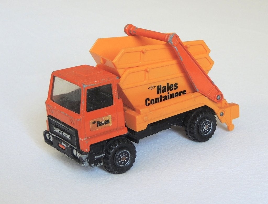 Matchbox K-28 - Bedford Skip Truck / Container Truck, Ophalen of Verzenden, Gebruikt, Bus of Vrachtwagen