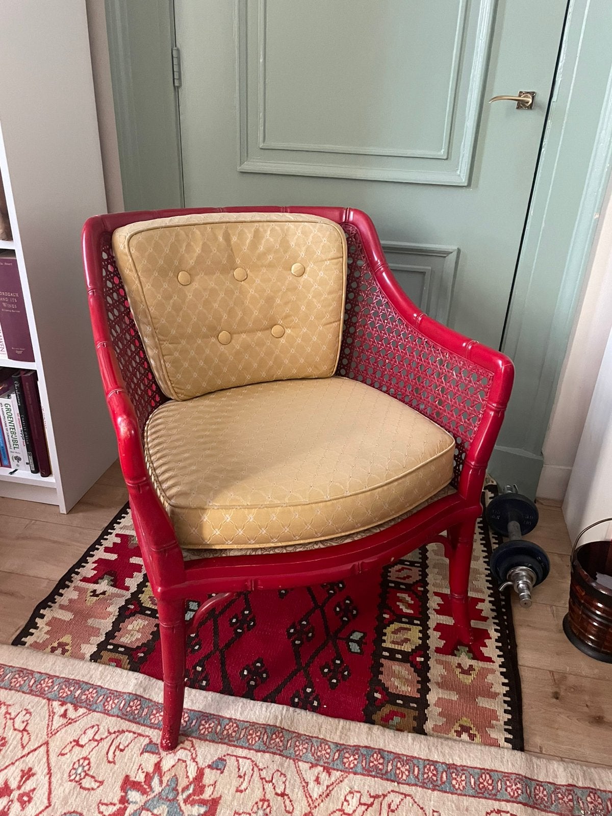 Faux bamboo rotan fautuille stoel, Ophalen
