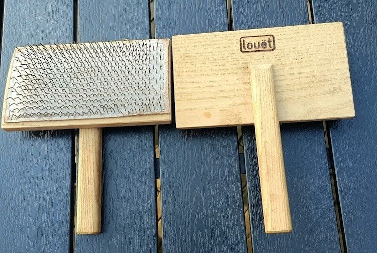 2 LOUET wolkaarden handkaarden 19 x 10 cm (LR1), Ophalen of Verzenden, Zo goed als nieuw, Overige typen